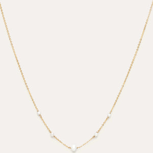 Collier chaîne fine et perle en gold filled 
