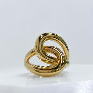 Bague entremêlée, anneau noeud, bague tendance et design en plaqué or , Bijoux plaqué or 18k