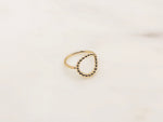 Bague anneau cercle  bille- plaqué or - Bijoux créateur Paris