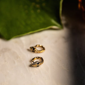 Mini créole serpent - bijoux plaqué or
