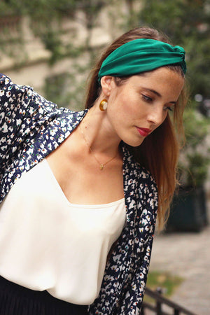 Headband vert - Laure Derrey - créatrice accessoire pour cheveux - Made in Paris