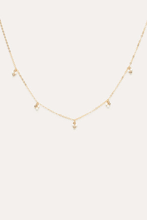 Collier grelots perles et chaîne gold filled - Yay 