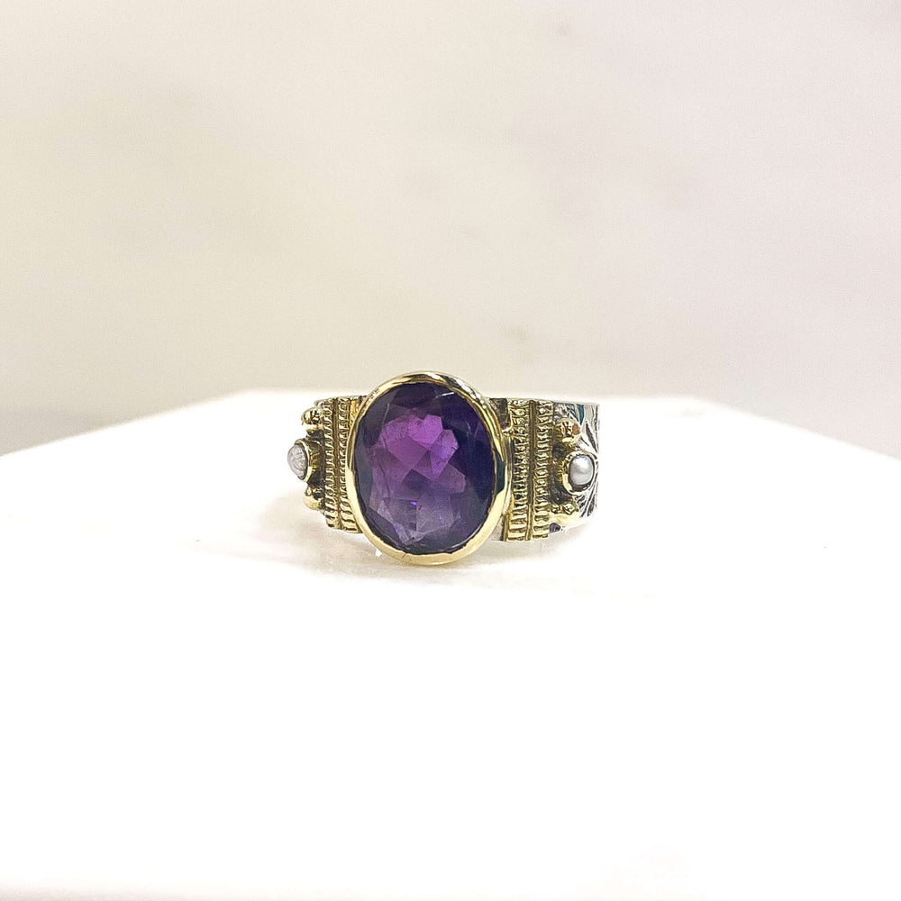 Bague Canyon améthyste - argent et pierre violette