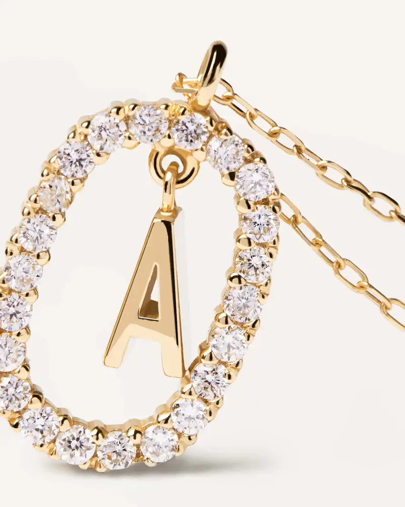 Collier Lettre A - Or et Diamant - PD PAOLA Fine jewelry - Or recyclé et diamant de laboratoire - Bijoux haute  joaillerie
