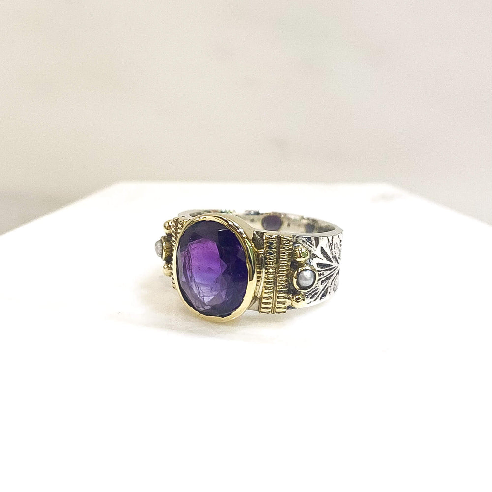 Bague ethnique - Améthyste - moyenne
