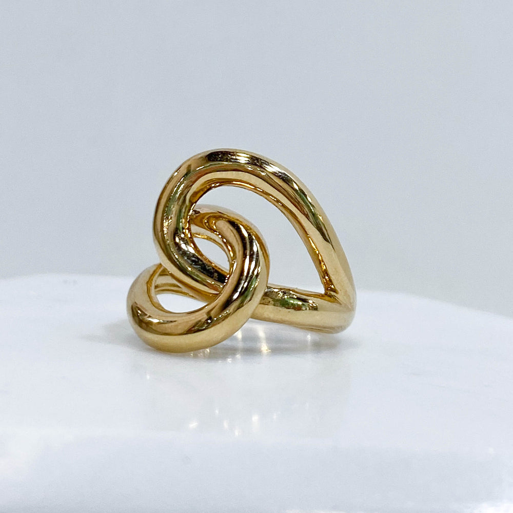 Bague entremêlée, anneau noeud, bague design en plaqué or , Bijoux plaqué or 18k