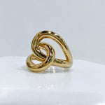 Bague entremêlée, anneau noeud, bague tendance et design en plaqué or , Bijoux plaqué or 18k