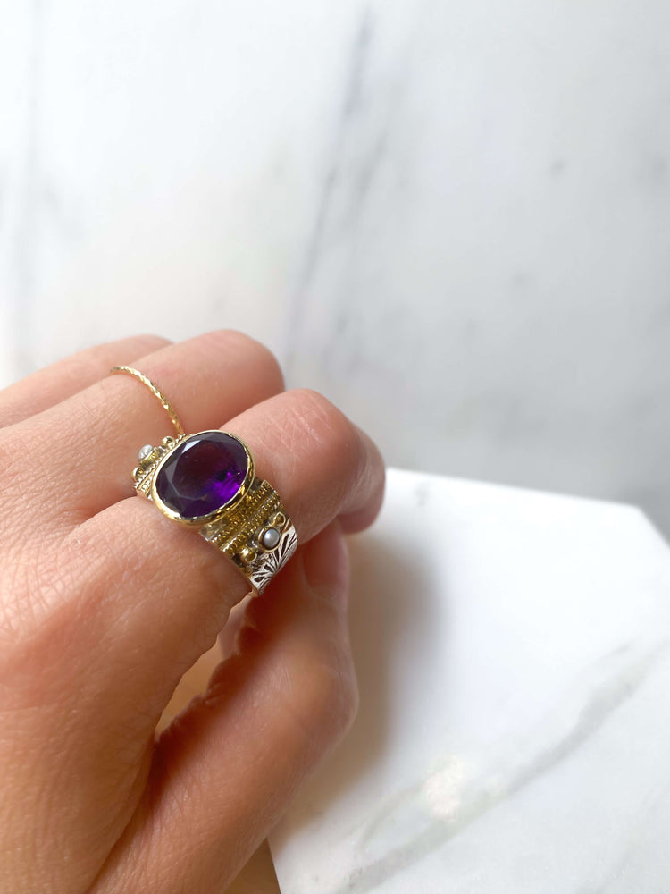 Bague Canyon améthyste  - bijoux créateurs bobart 
