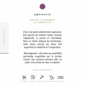 Améthyste Vertus - Bijoux Aémethyste - Améthyste - Bienfaits Améthyste - Pierre Naturelle - Améthyste Pierre - Pierre Violet - Bijoux Gold Filled - Give Me Happiness - Bobart Bijoux