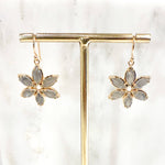 Boucles d'oreilles FLeur Labradorite AU fil de lo  - createurs parisiens - french deisgner - made in paris - french jewelry