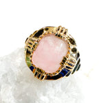 Bague art déco Quartz rose