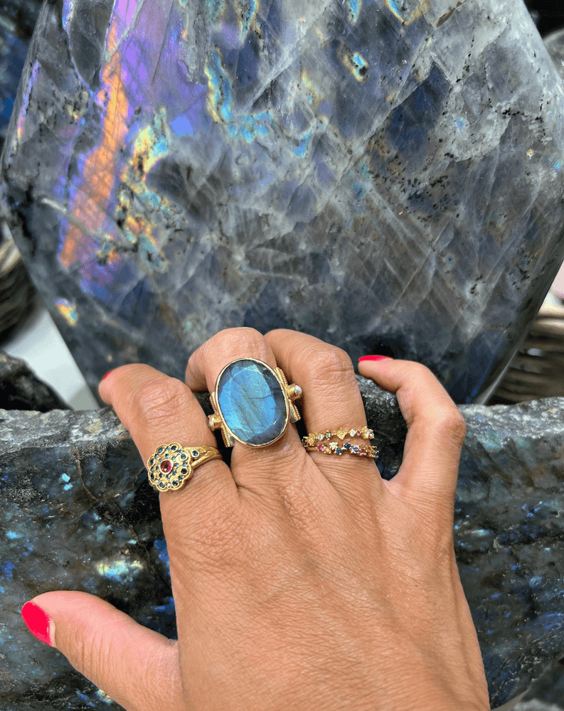 BAGUE CREATEUR CANYON LABRADORITE VIRGINIE BERMAN PD PAOLA BOBART BIJOUX BIJOUX DE QUALITE BAGUE CREATEUR PIERRES SEMIES PRECIEUSE