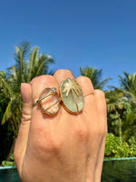 Bague Au fil de Lo - palmier sertie et serpent enroulé - Bobart bijoux
