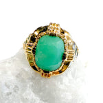 Bague art déco chrysoprase réglable