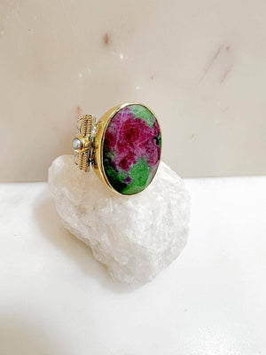 Bague rubis zoisite CANYON - bague bijoux argent 925 - bijoux francais 