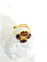 Bague reglable plaqué or - grenat - Au fil de Lo bijoux - createurs de bijoux francais - French design - 小众品牌 - made in France - made in Paris  - french jewels