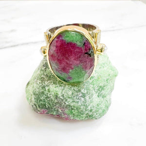 Bague rubis zoisite CANYON - bijoux argent 925