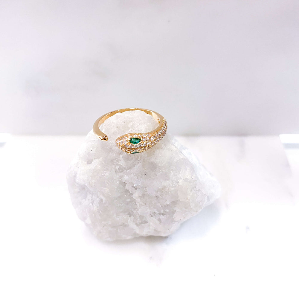 Bague serpent - zircons