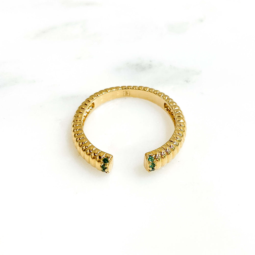 Bague Noma - Striée Vert