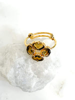 Au fil de Lo - Bague réglable Trèfle - Quartz fumé - Au fil de LO bijoux - createurs de bijoux francais - French design - 小众品牌 - made in France - made in Paris 