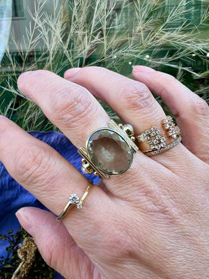 Bague ethnique argent et Améthyste verte - Théa - Edition exclusive