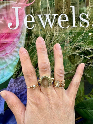 Bague canyon Thea ethnique argent et améthyste verte  bobart paris bijoux