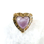Bague Coeur de pierre - Améthyste