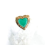 Bague Coeur de pierre - Onyx vert