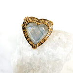 Bague Coeur de pierre - Labradorite
