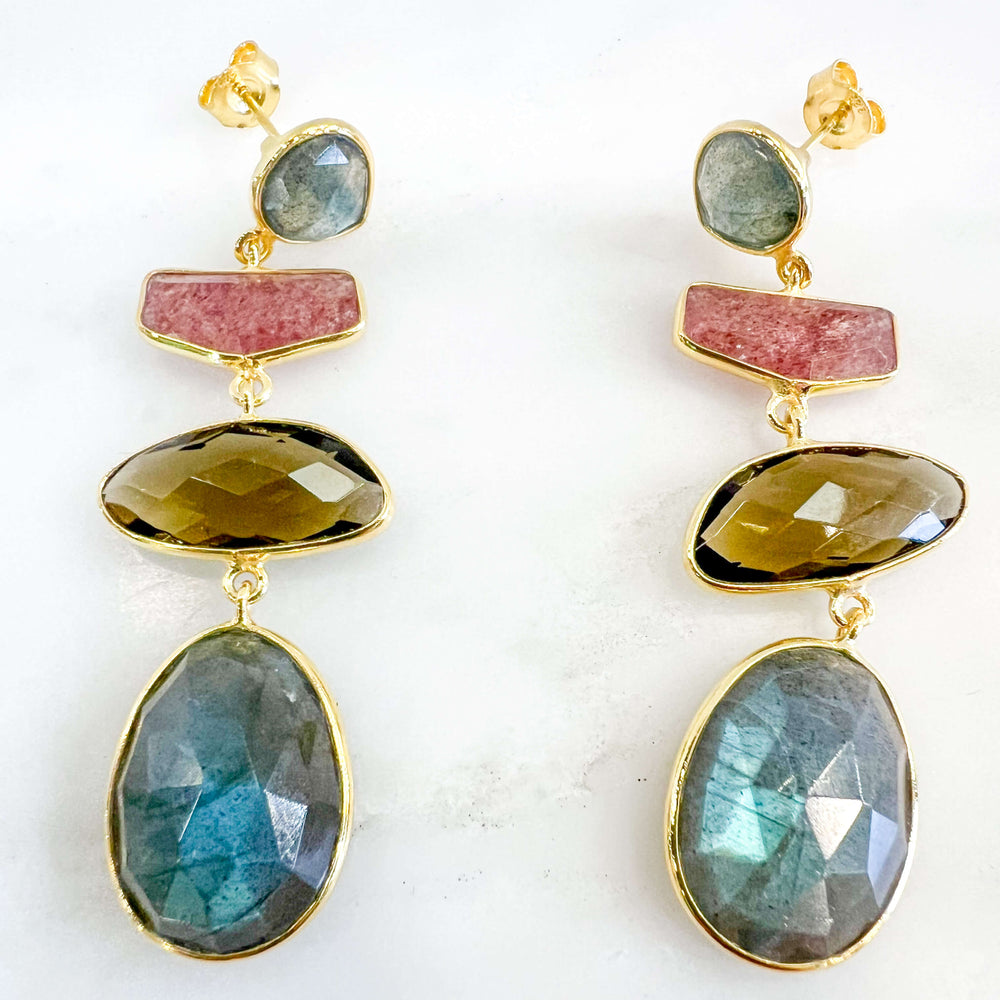 Boucles d'oreilles Veda - pierres naturelles