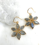 Boucles d'oreilles Fleur Marquise - Labradorite