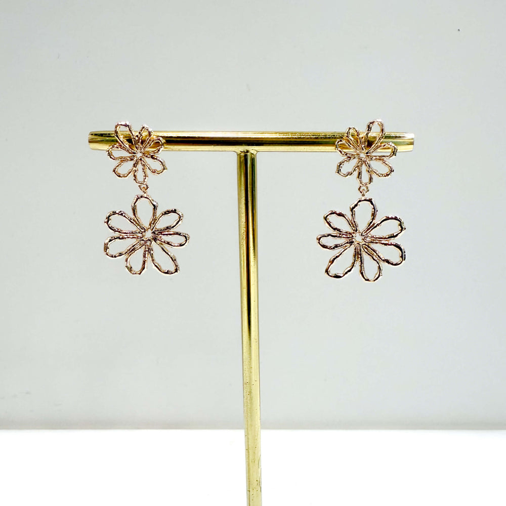 Boucles d'oreilles pendantes - Pâquerettes