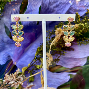Boucles d'oreilles pendantes - multi Tourmaline - Au fil de Lo