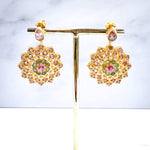 Boucles d'oreilles pendantes - multi couleurs en tourmalines - Bobart bijoux créateurs