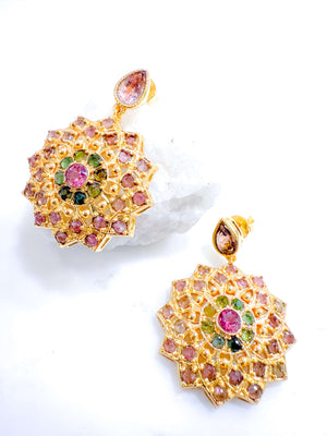 Boucles d'oreilles pendantes - tourmalines - Bobart bijoux créateurs - bijoux précieux