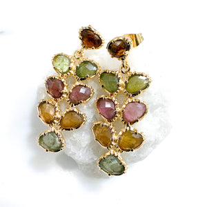 Boucles tourmalines multi color AU FIL DE LO 