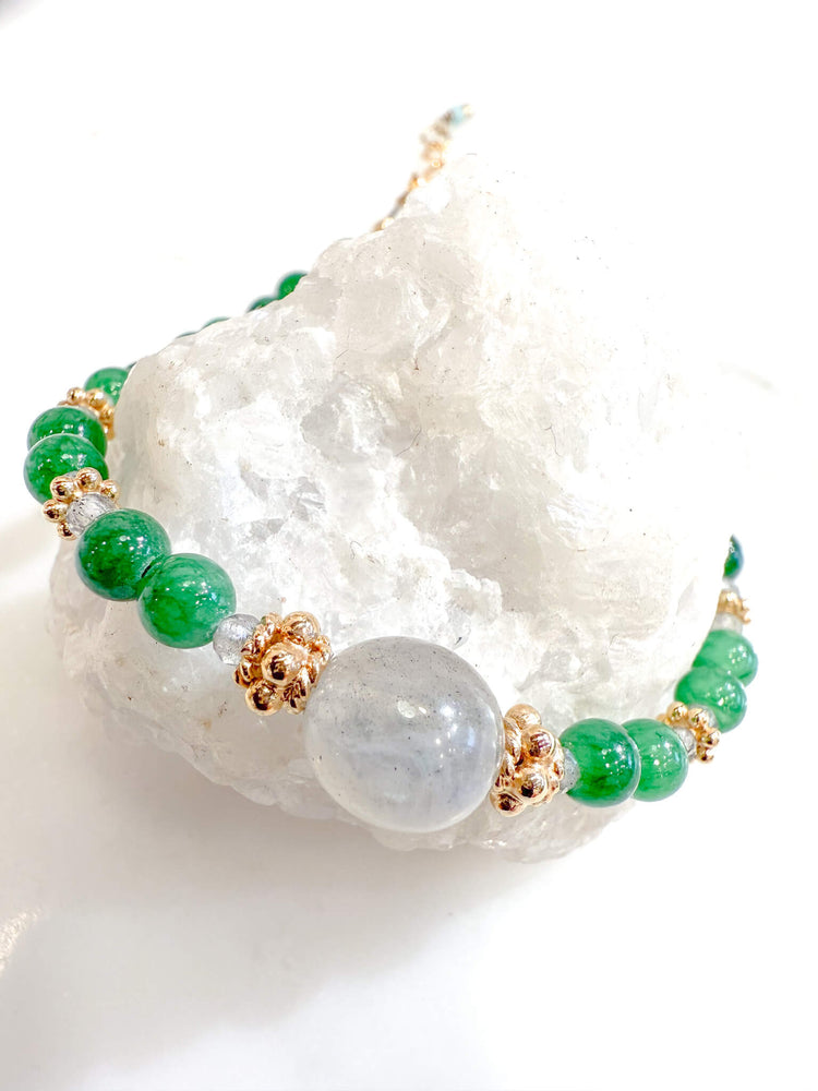 Bracecet pierres naturelles : agate verte et labradorite - BOBART bijoux PARIS -  createurs de bijoux francais - French design - 小众品牌 - made in France - made in Paris 