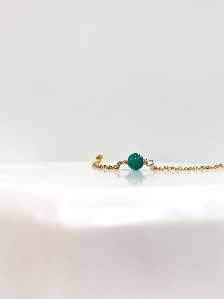 Gold Filled - Bijoux Femme - Bracelet Femme - Bijoux Créateur - Give Me Happiness - Bracelet Give Me Happiness - Agate Verte - Bijoux Fait Main - Bracelet Pierre Semi Précieuse