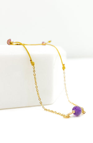 Bijoux Créateur Paris - Améthyste - Bijoux Améthyste - Bijoux en Gold Filled - Bracelet - Bracelet Pierre Violet - Bracelet Femme - Bijoux Femme - Bijoux Fantaisie Paris - Bobart Bijoux