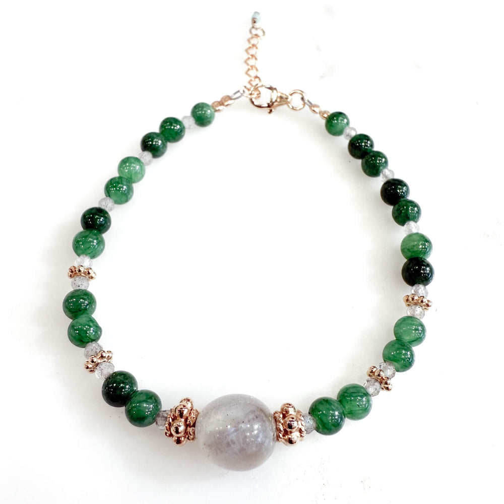 Bracelet  - agate verte et labradorite