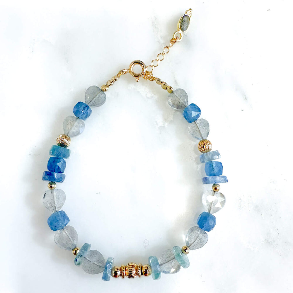 Bracelet Azur Intuition - Aigue marine, labradorite