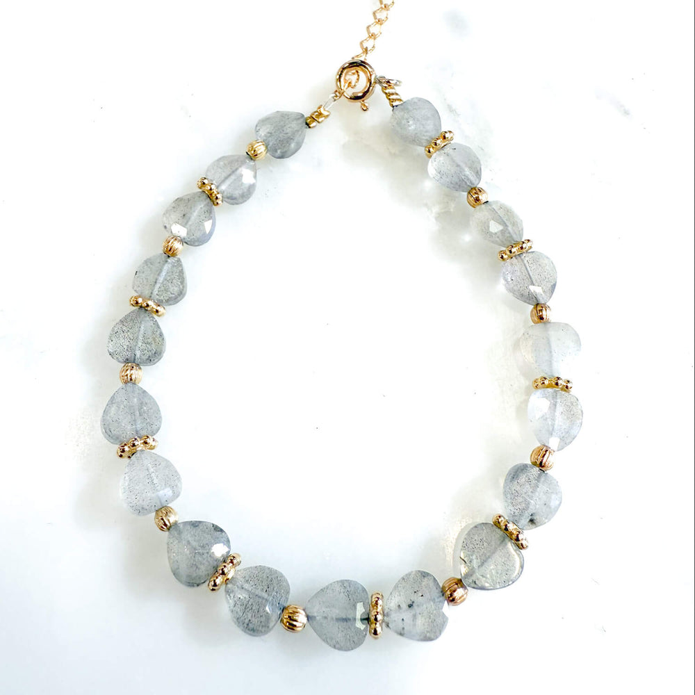 Bracelet Coeur de Pierre - Labradorite - pierres naturelles. bijoux createurs made in france PARIS