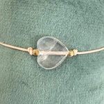 Bracelet lien cœur quartz rose -  Edition octobre rose