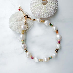 Bracelet Antoinette - perle et tourmaline