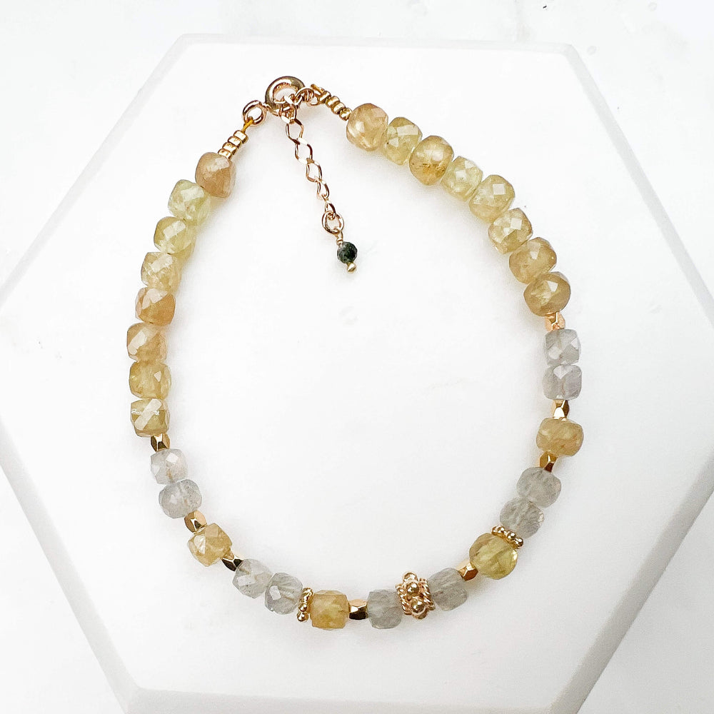 Bracelet Aube- Citrine et Labradorite