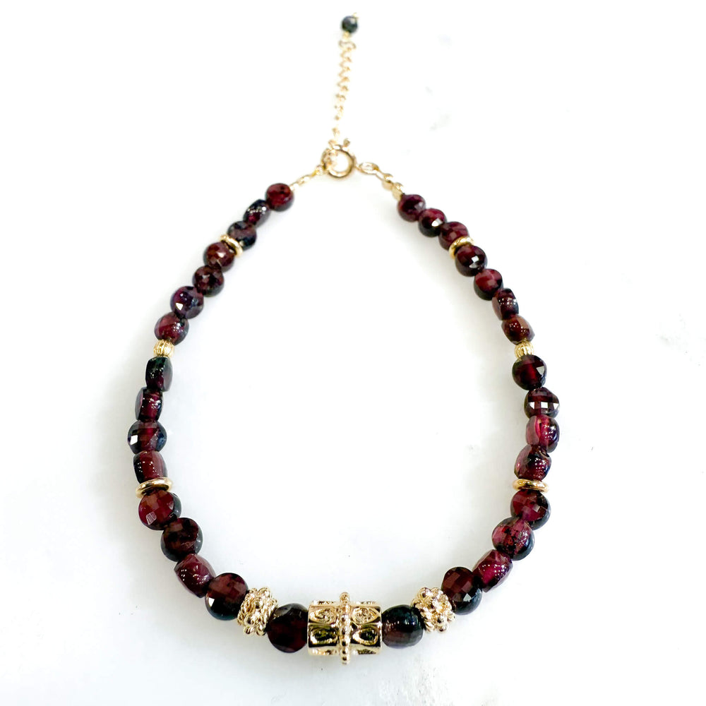 Bracelet  - Grenat et plaqué or