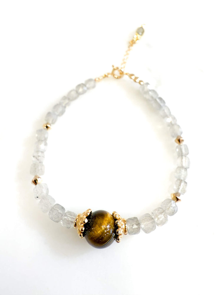 Bracelet pierres naturelles labradorite et oeil de tigre - BOBART BIJOUX - createurs paris - French design - 小众品牌 - made in France - made in Paris 