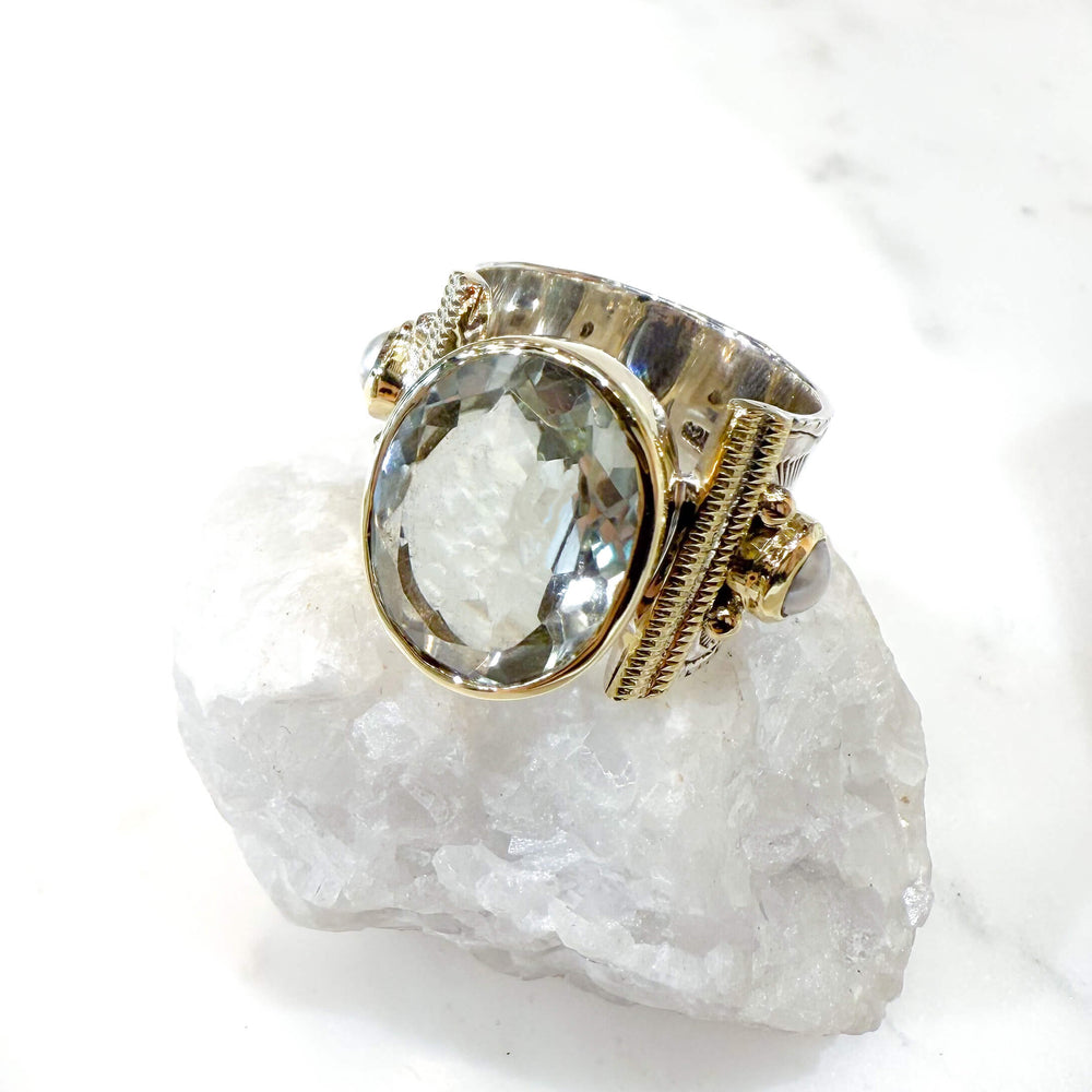 Bague ethnique argent et Améthyste verte - Théa - Edition exclusive
