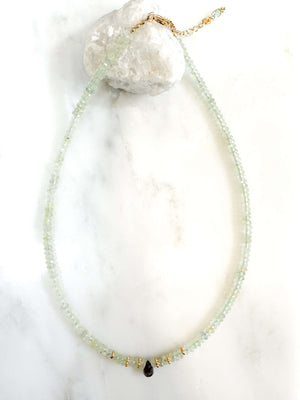 Collier Préhnite et labradorite - plaqué or  - bijoux paris fait main