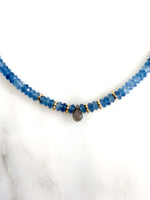 Collier aigue marine - labradorite perles naturelles  - bijoux créateurs - bijoux fantaisie
